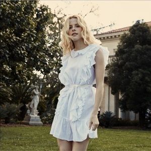 Doen Peony dress white ruffle mini